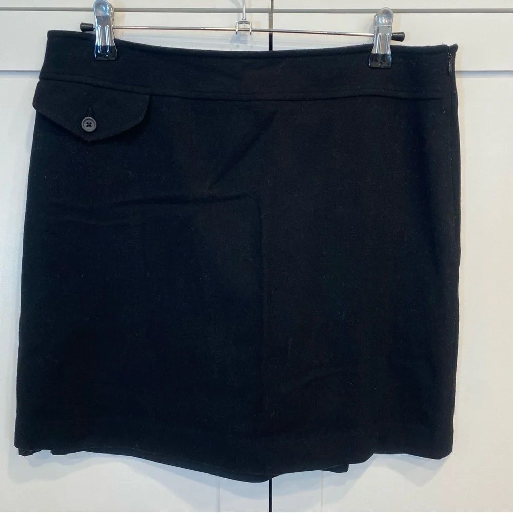 Banana Republic Cashmere Wool Skirt Size 8 Tan Black Mini Y2K Vintage 2004